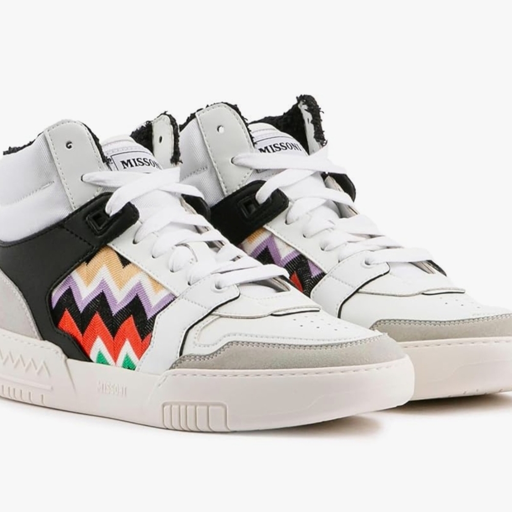 Missoni Zigzag Pattern High-Top Sneakers